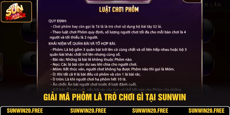 Giải mã phỏm là trò chơi gì tại SUNWIN