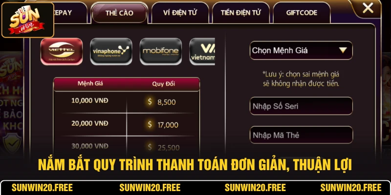 Nắm bắt quy trình thanh toán đơn giản, thuận lợi