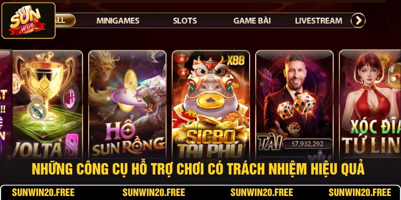Những công cụ hỗ trợ chơi có trách nhiệm hiệu quả tại SUNWIN