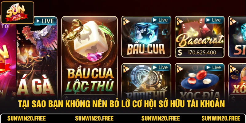 Tại sao bạn không nên bỏ lỡ cơ hội sở hữu tài khoản trên nền tảng?