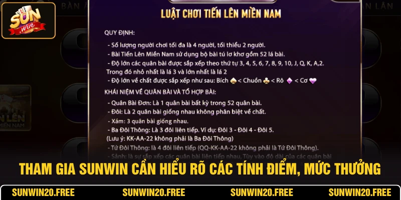Tham gia SUNWIN cần hiểu rõ các tính điểm, mức thưởng