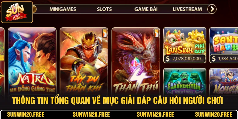 Thông tin tổng quan về mục giải đáp câu hỏi người chơi SUNWIN
